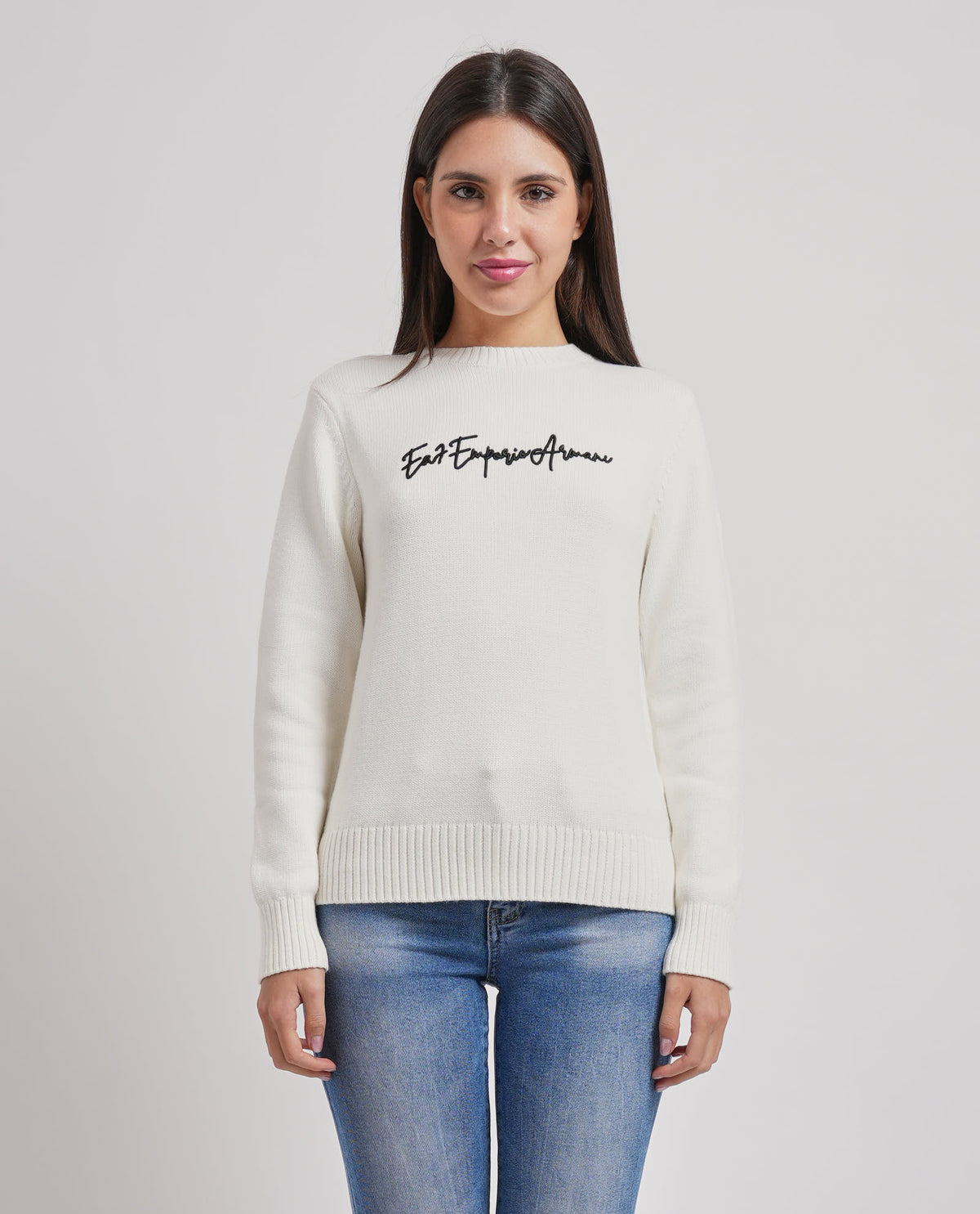 Pullover donna EA7 girocollo e in misto lana 