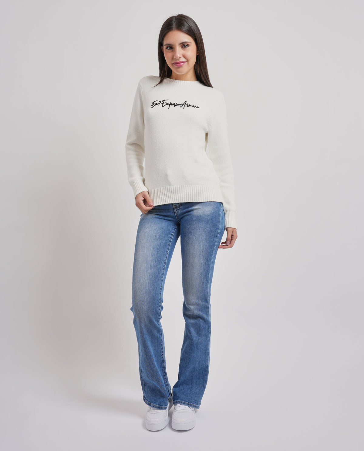 Pullover donna EA7 girocollo e in misto lana 