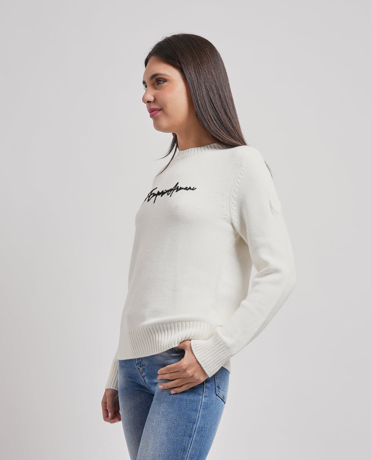 Pullover donna EA7 girocollo e in misto lana 