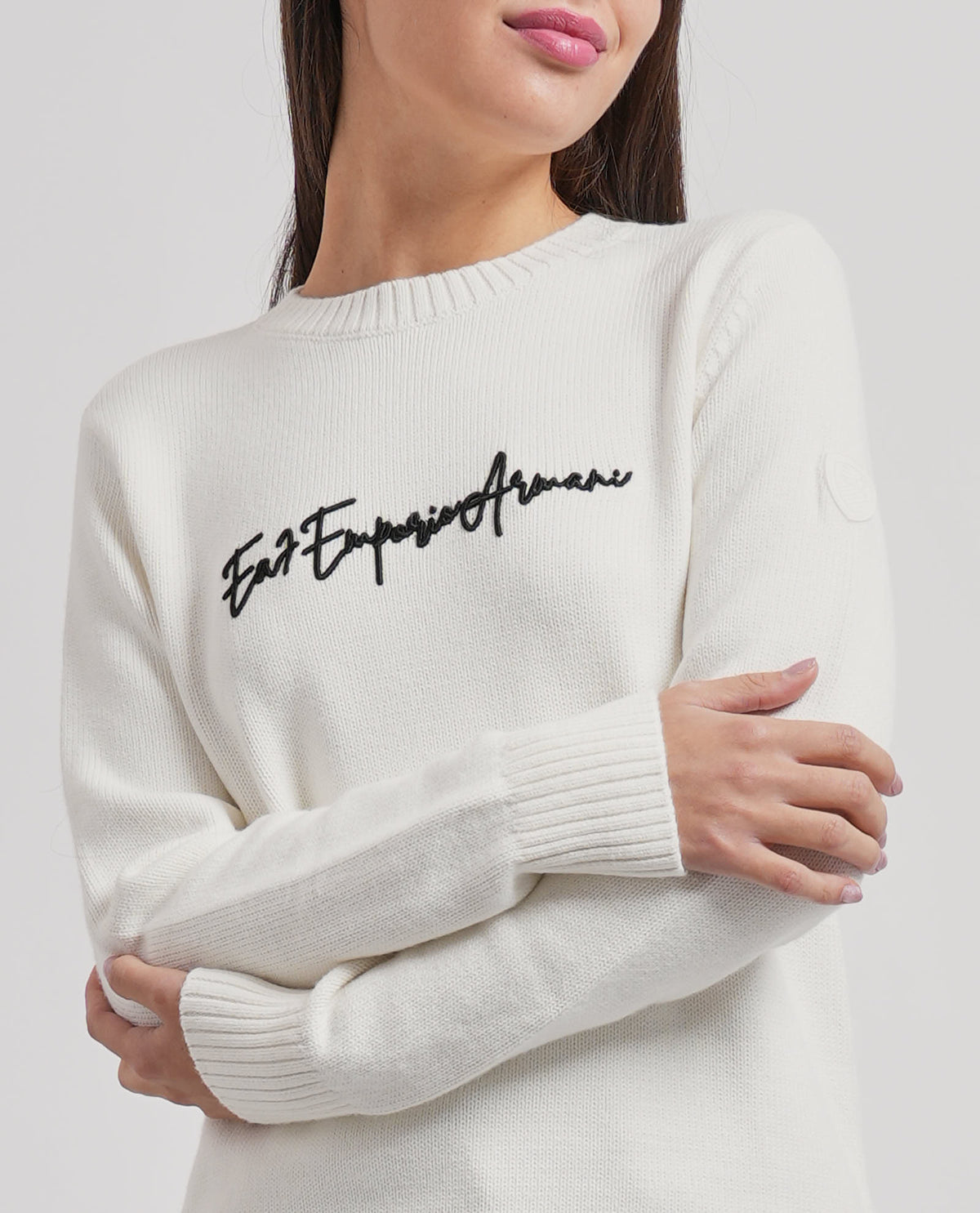 Pullover donna EA7 girocollo e in misto lana 