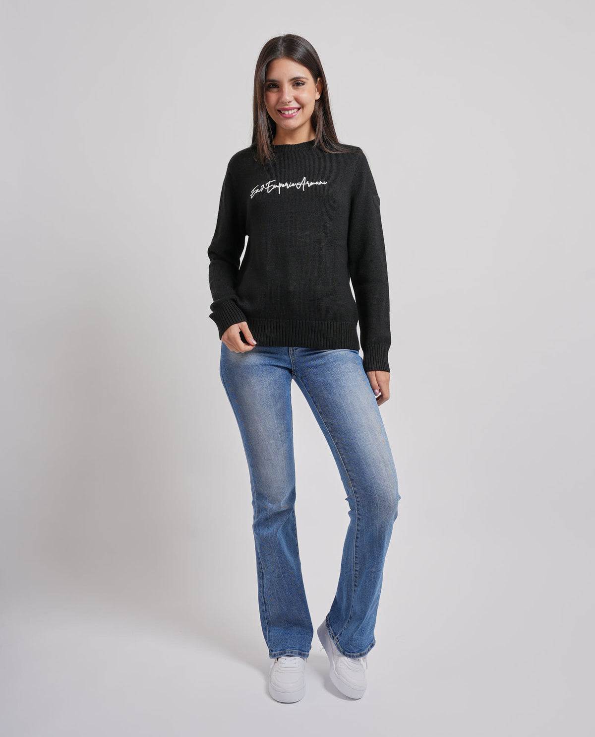 Pullover donna EA7 girocollo e in misto lana 