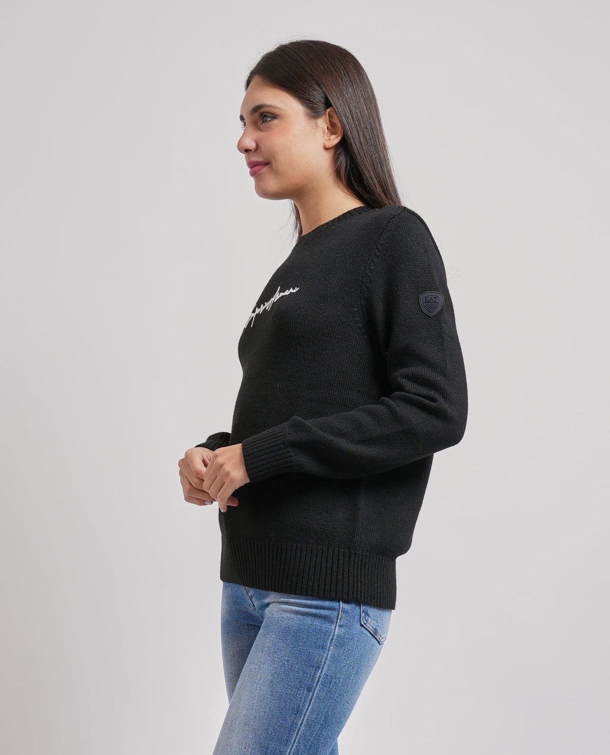Pullover donna EA7 girocollo e in misto lana 