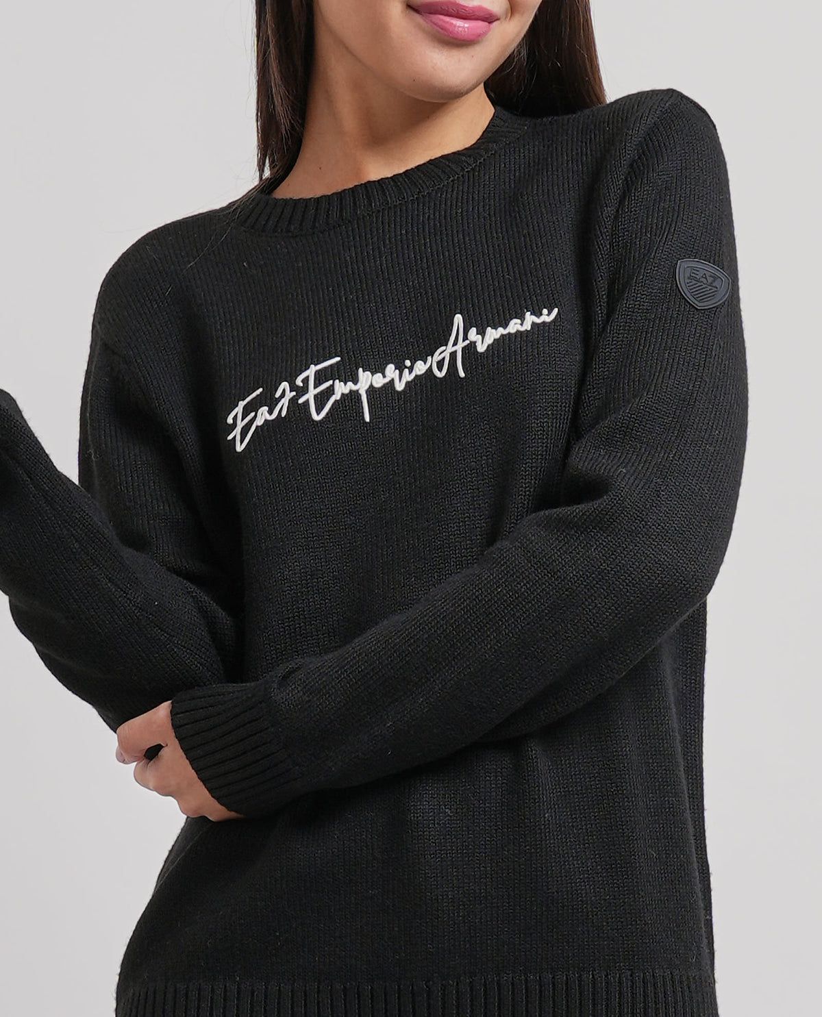 Pullover donna EA7 girocollo e in misto lana 
