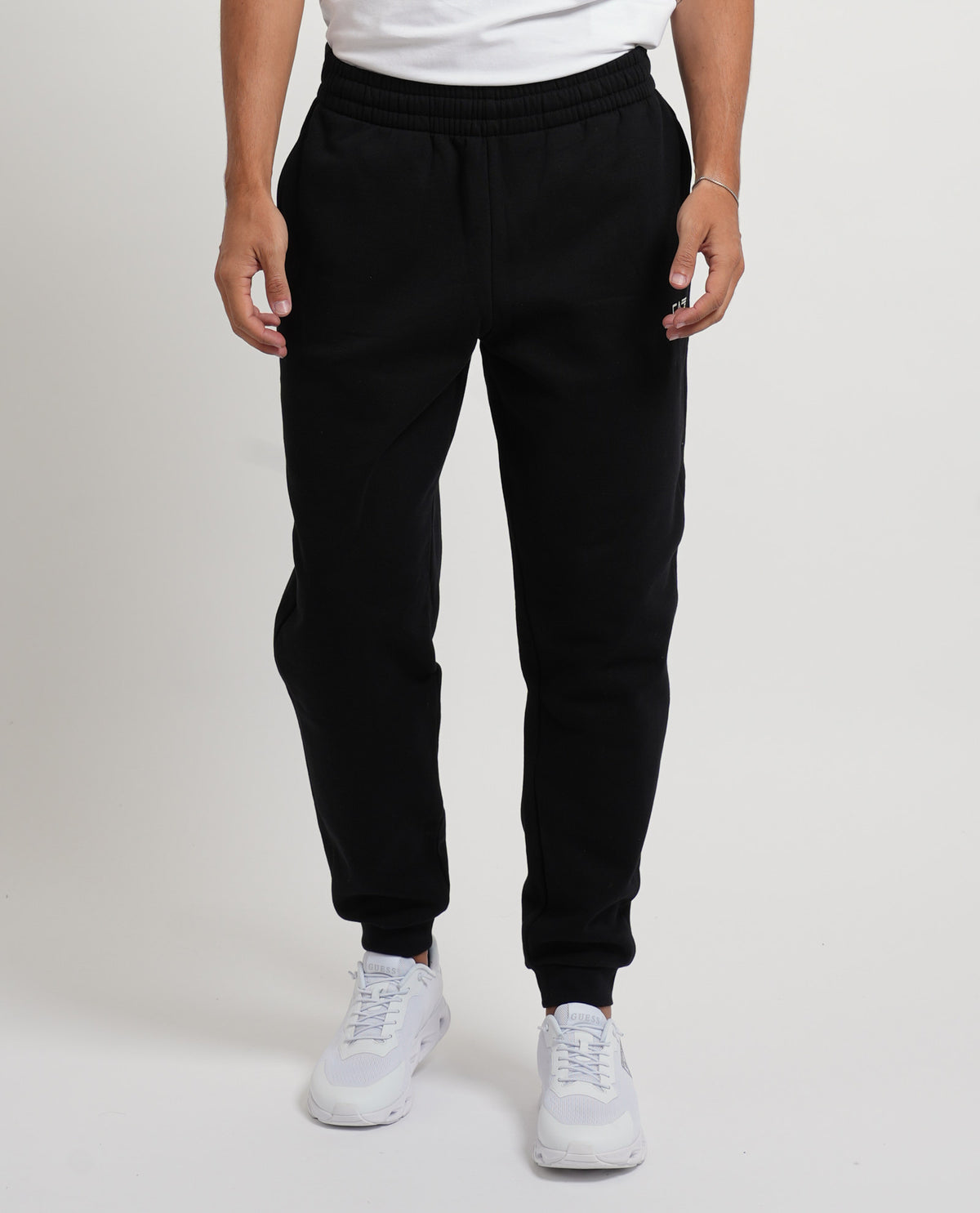 Tuta in cotone EA7 uomo con cappuccio e zip 