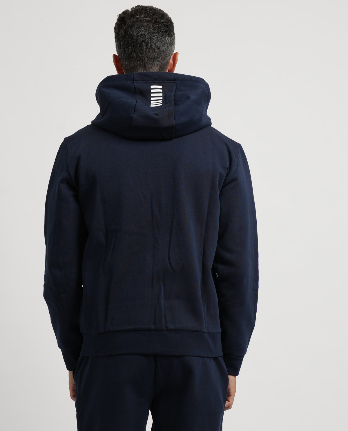 Tuta in cotone EA7 uomo con cappuccio e zip 