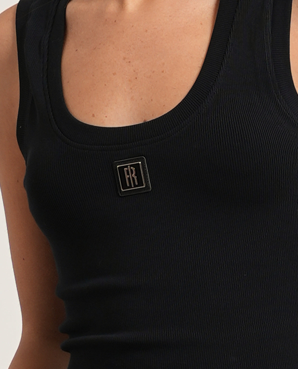 Top donna Fracomina in cotone e girocollo 