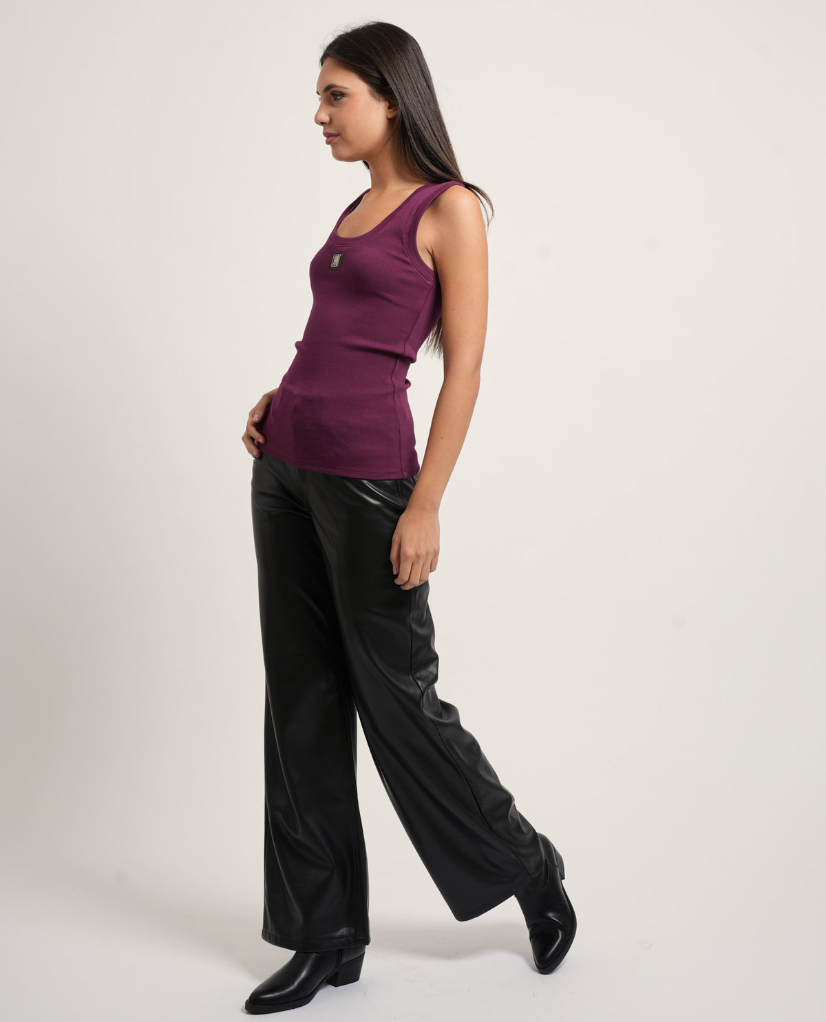 Top donna Fracomina in cotone e girocollo 