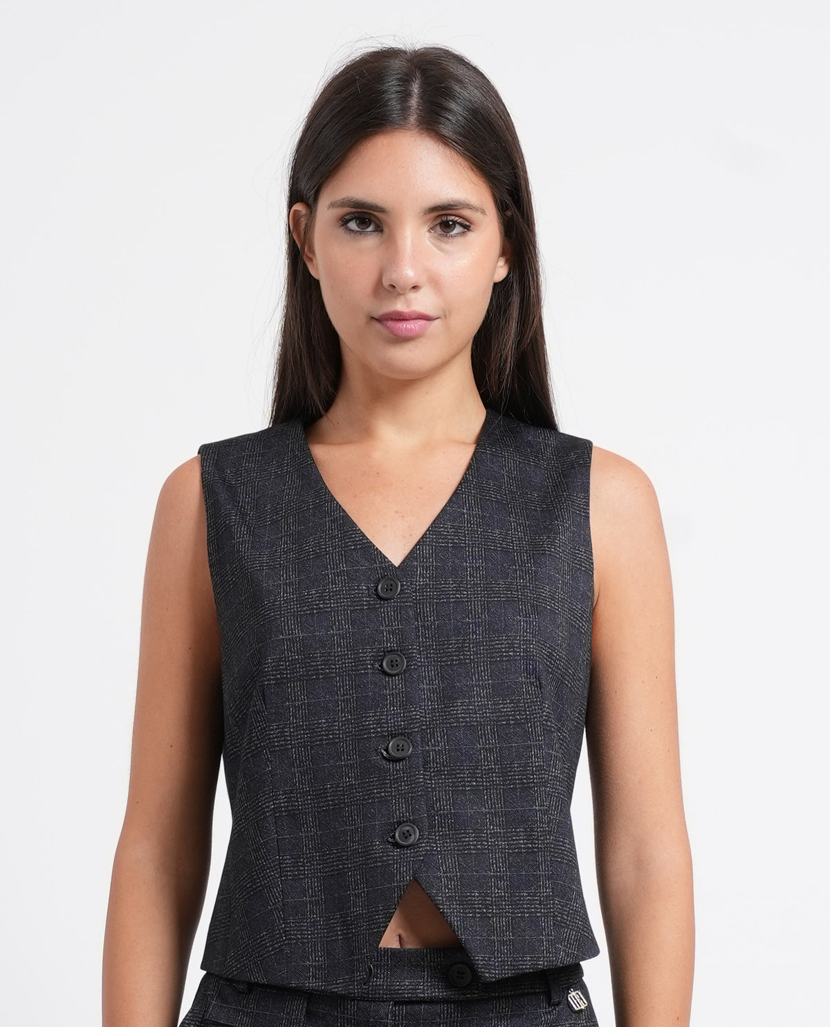 Gilet donna Fracomina in tessuto Principe di Galles 