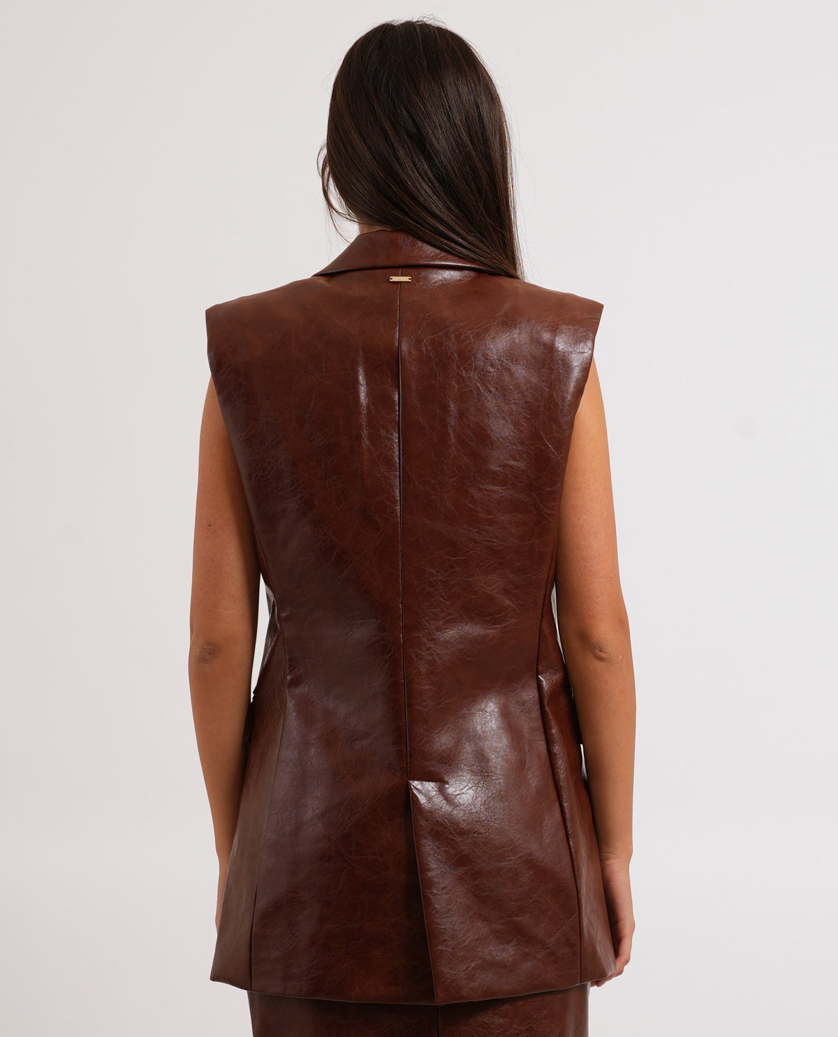 Gilet lungo donna Fracomina in finta pelle 