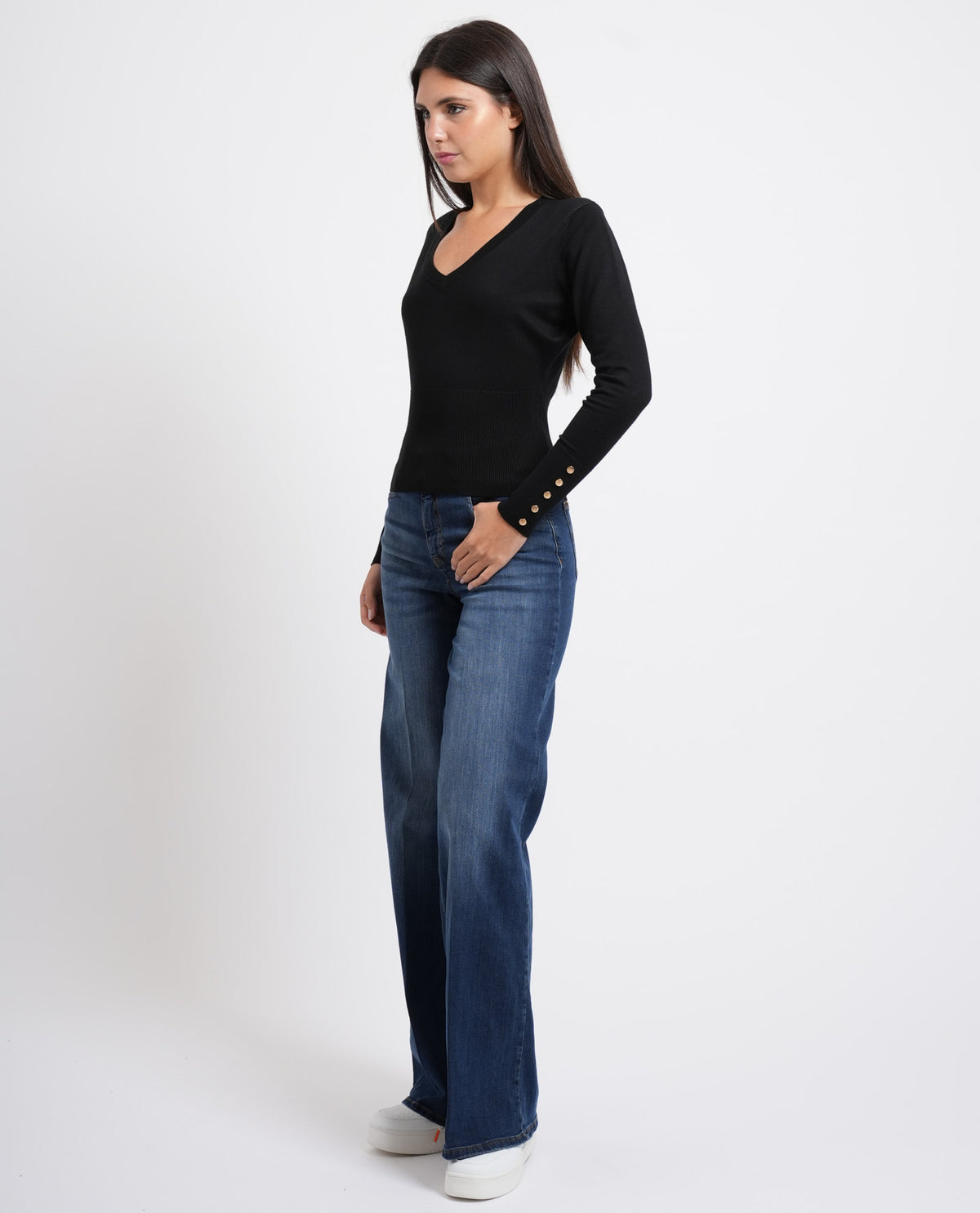 Maglia donna Fracomina con scollo a V 