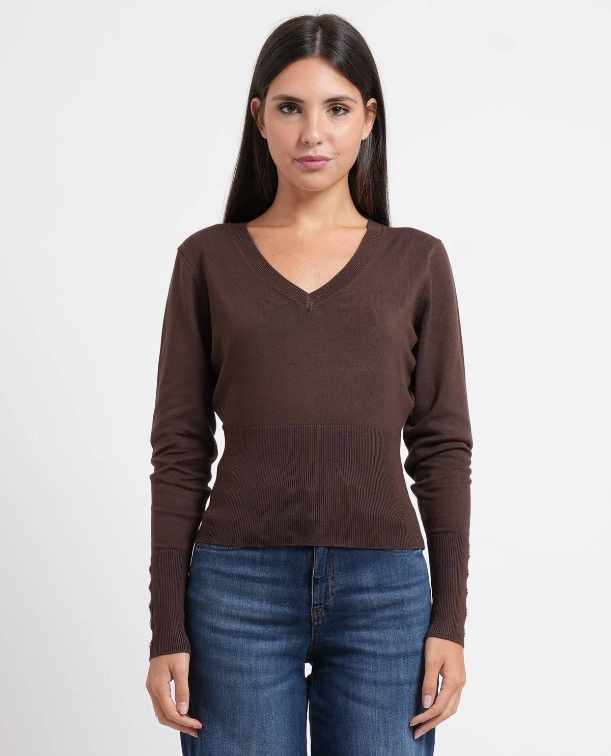 Maglia donna Fracomina con scollo a V 