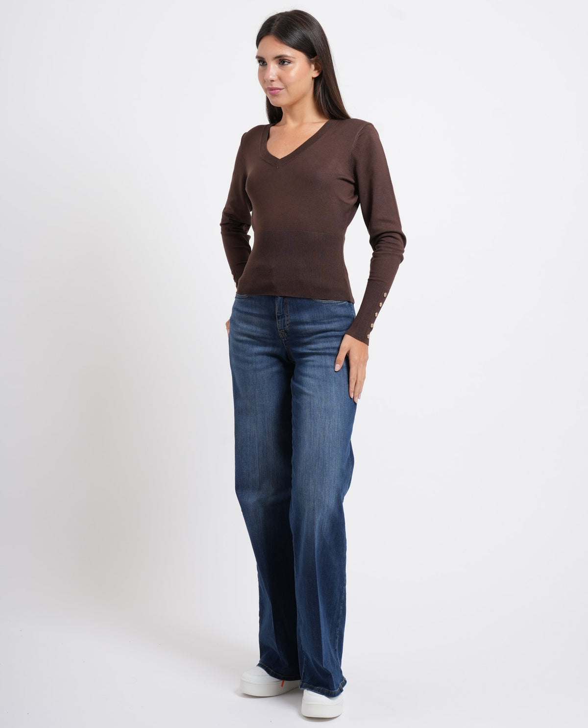Maglia donna Fracomina con scollo a V 