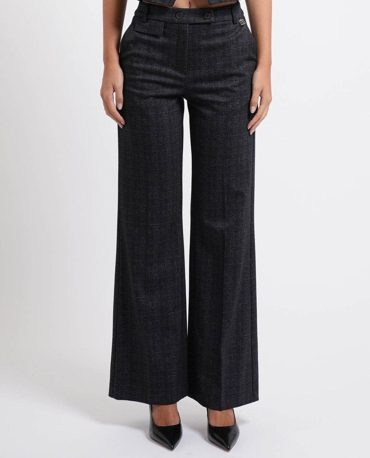 Pantaloni donna Fracomina in tessuto Principe di Galles 