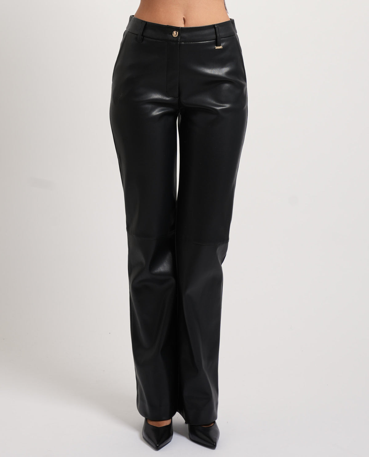 Pantalone donna Fracomina regular in finta pelle 