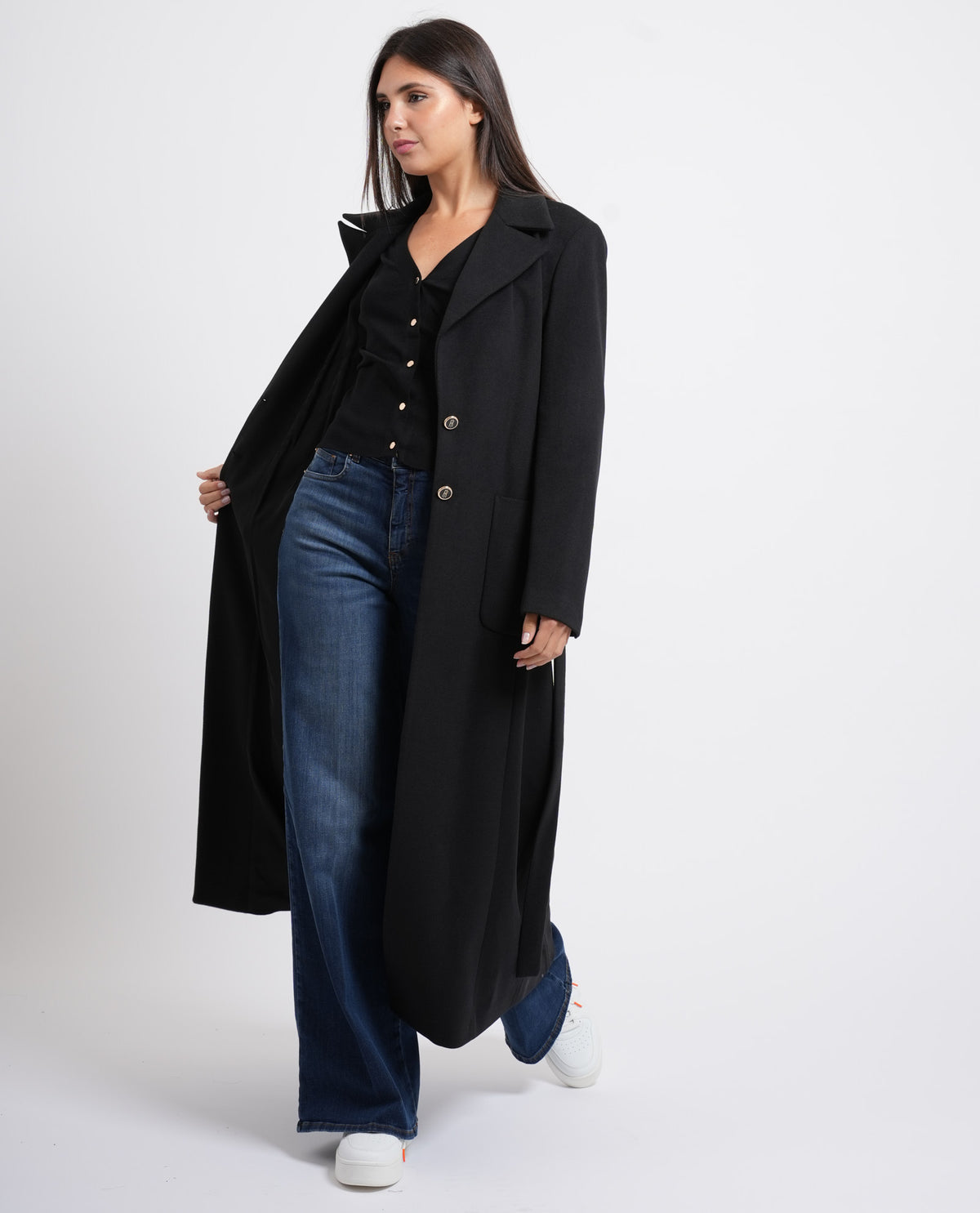 Cappotto lungo donna Fracomina monopetto 
