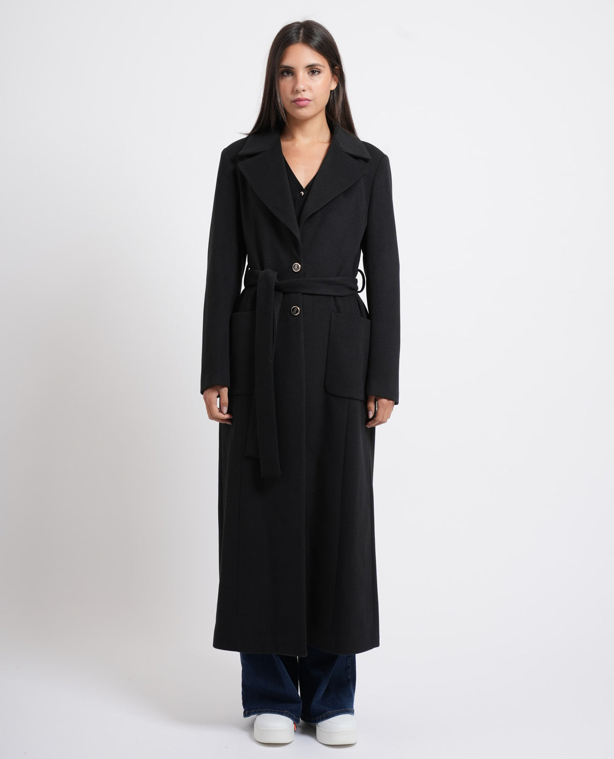 Cappotto lungo donna Fracomina monopetto 