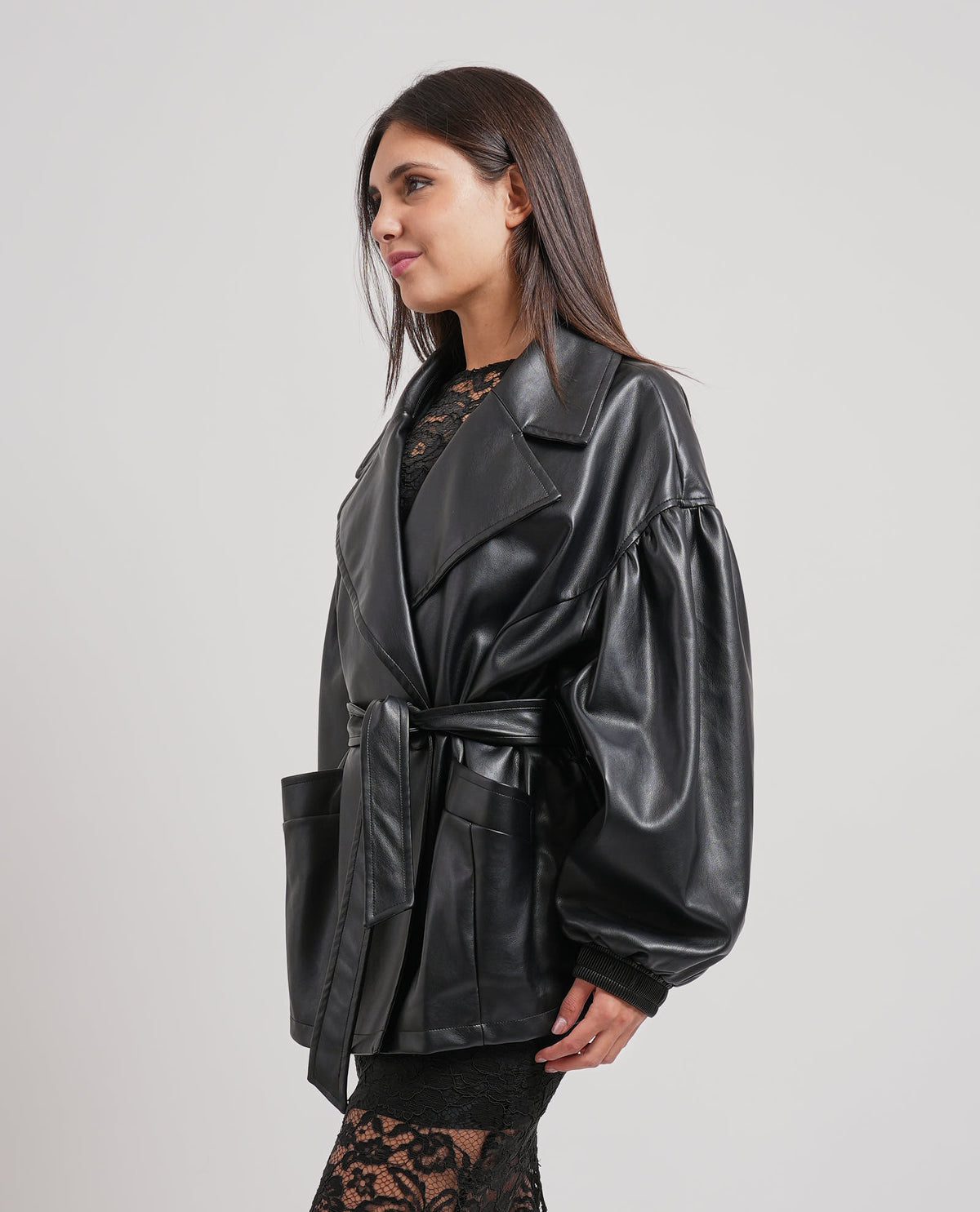 Giacca regular in finta pelle Fracomina donna 