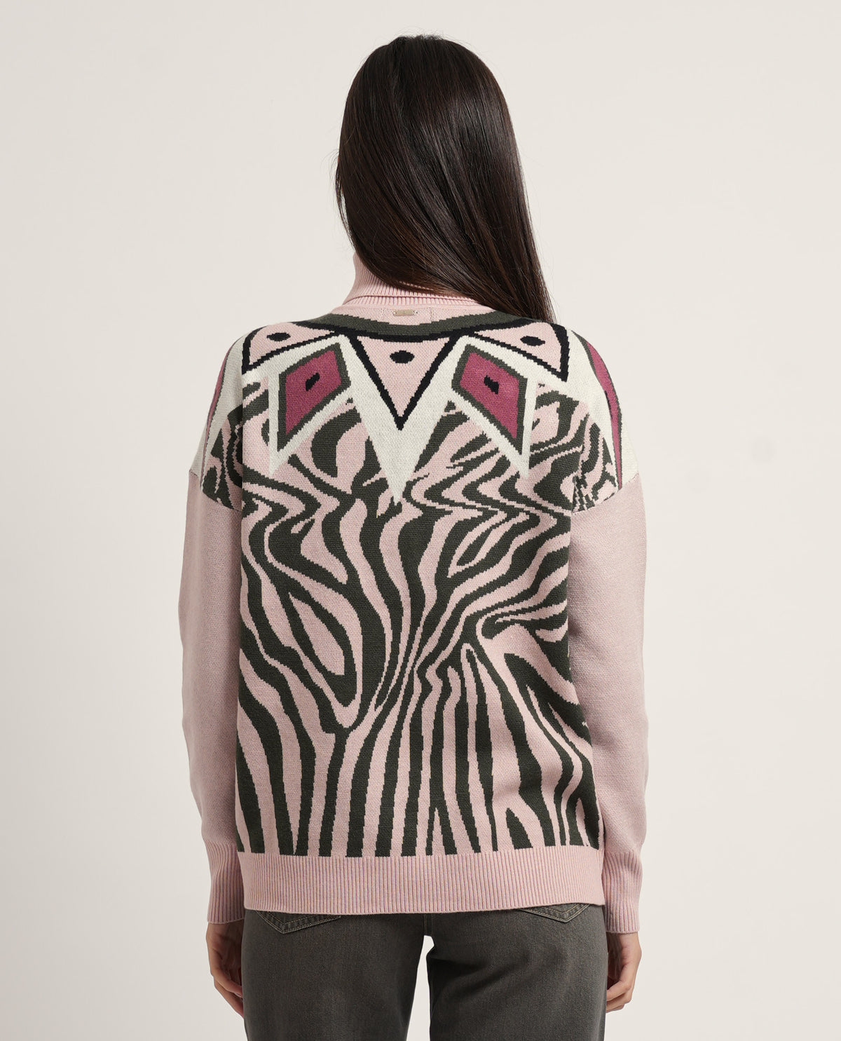 Maglione donna Fracomina con jacquard animalier 