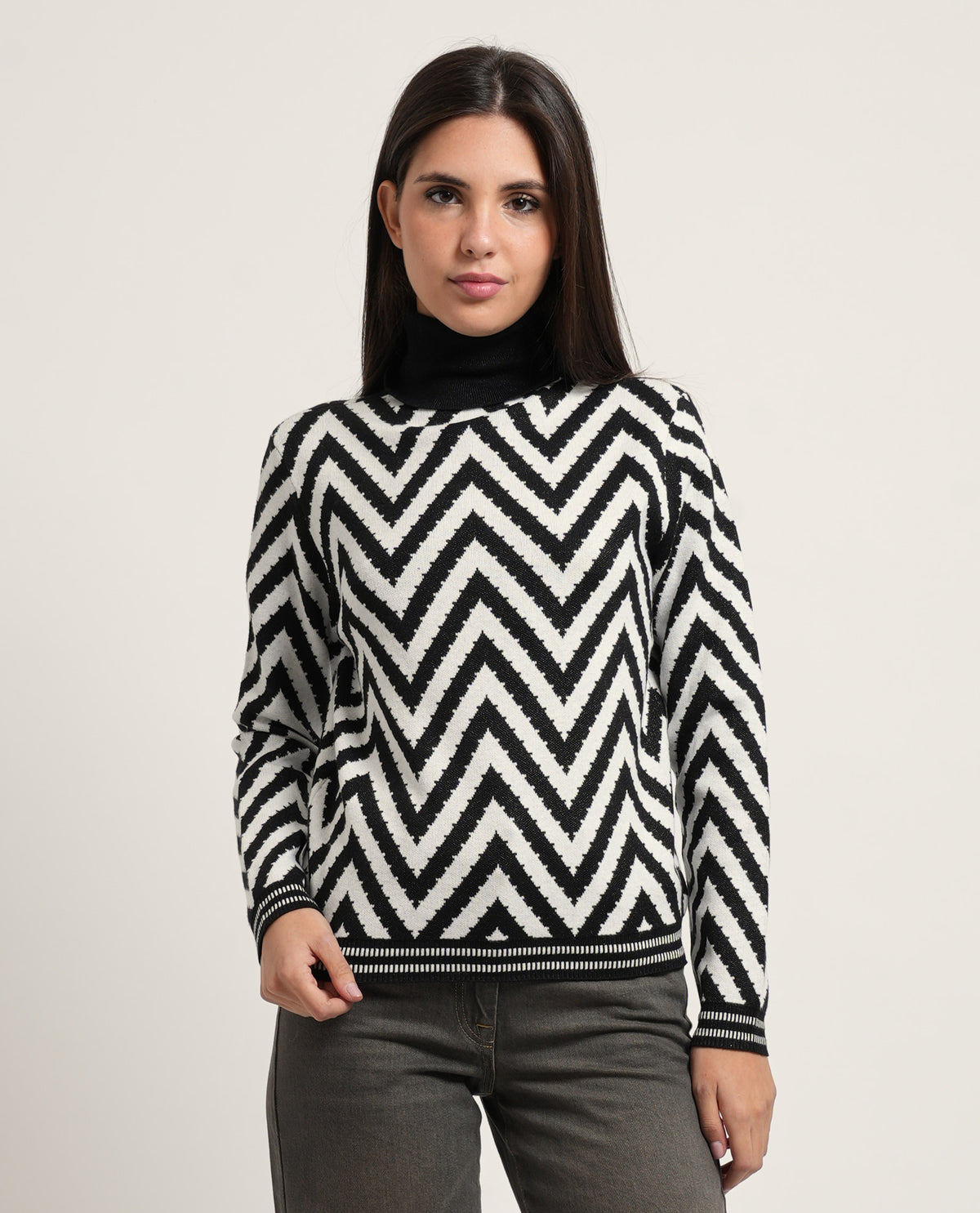 Maglione donna Fracomina in jacquard spinato 