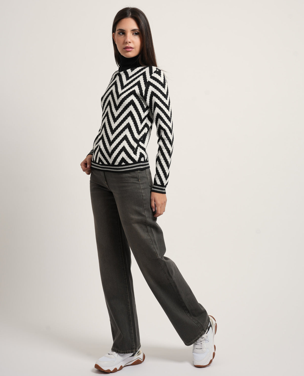 Maglione donna Fracomina in jacquard spinato 