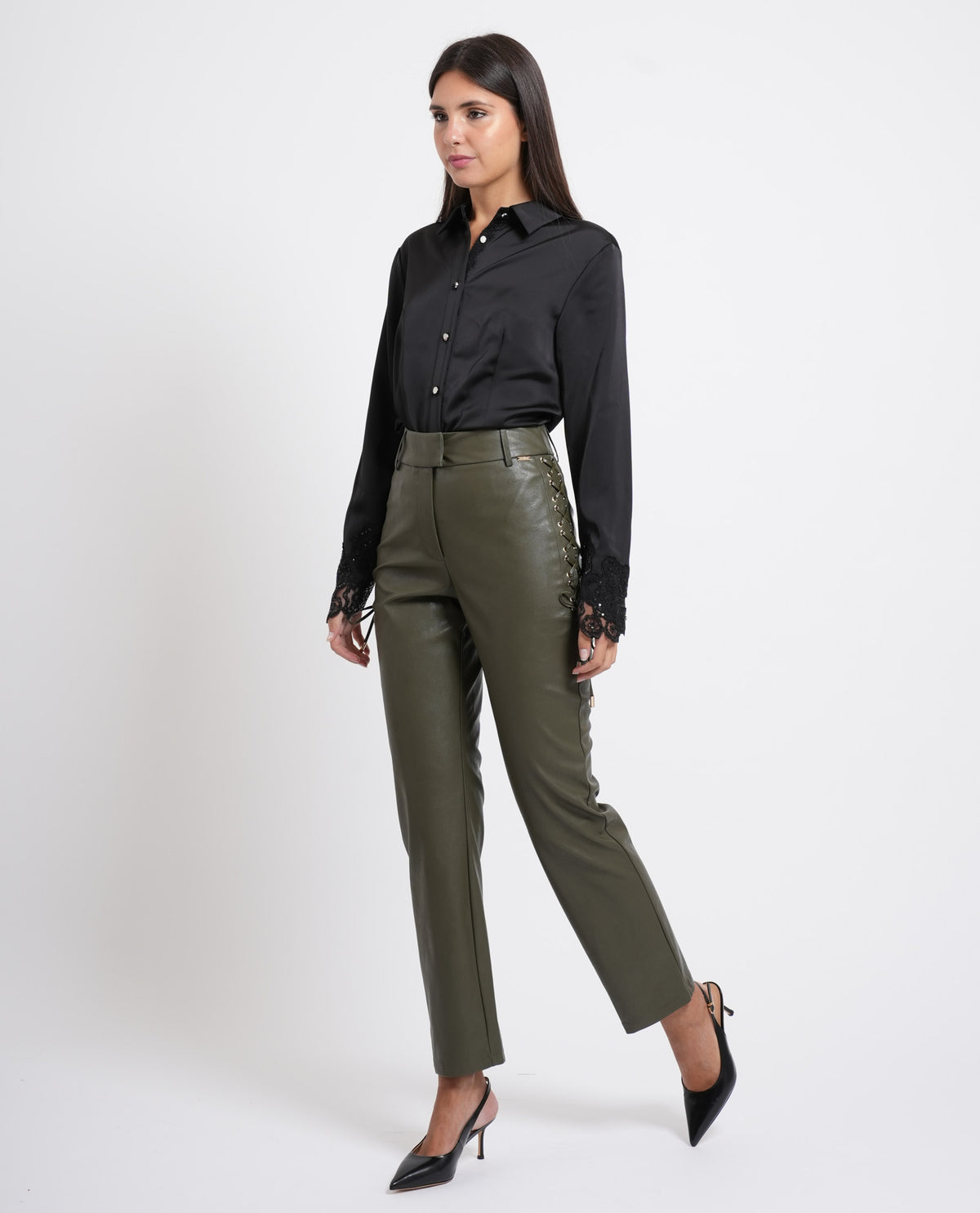 Pantaloni donna Fracomina in similpelle 