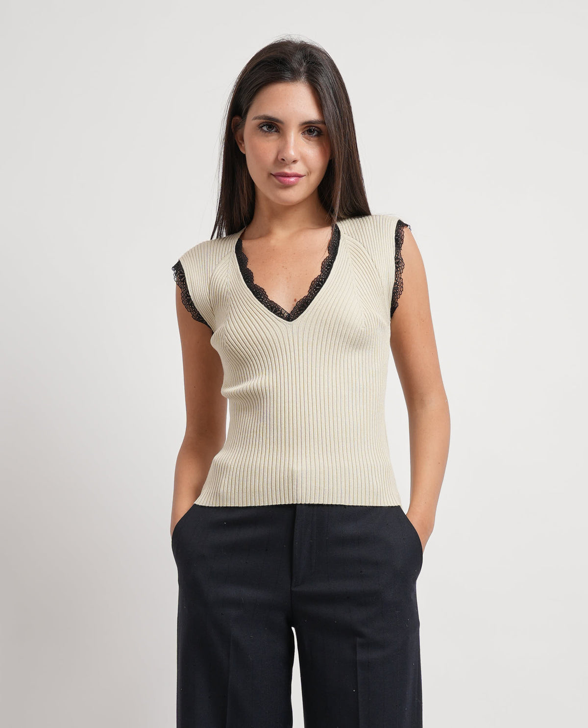 Pantalone palazzo con doppio cinto Gaelle Paris 