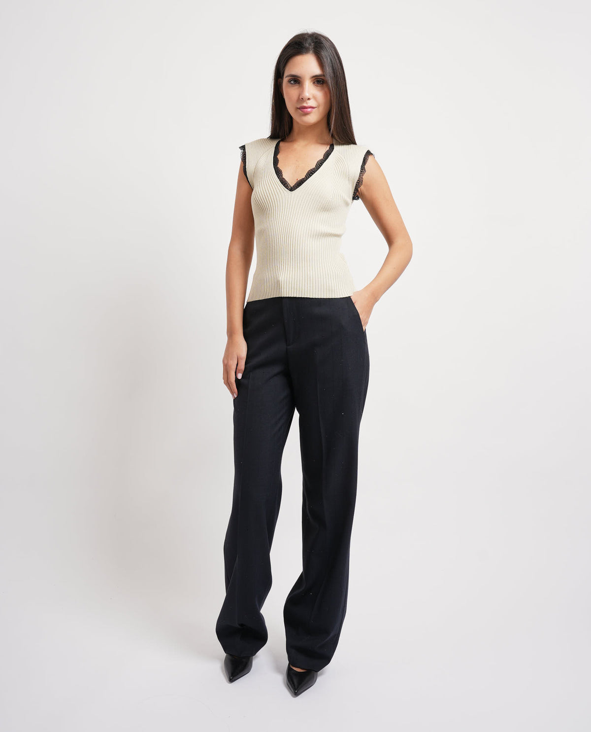 Pantalone palazzo con doppio cinto Gaelle Paris 