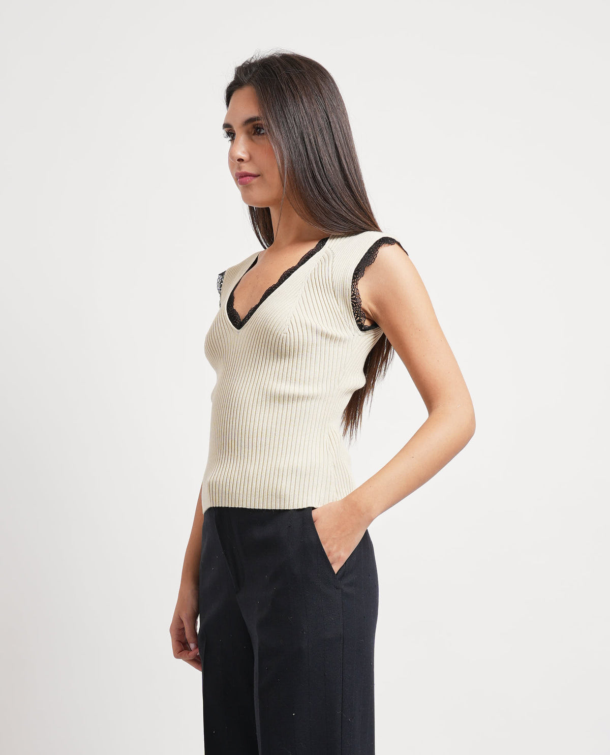 Pantalone palazzo con doppio cinto Gaelle Paris 