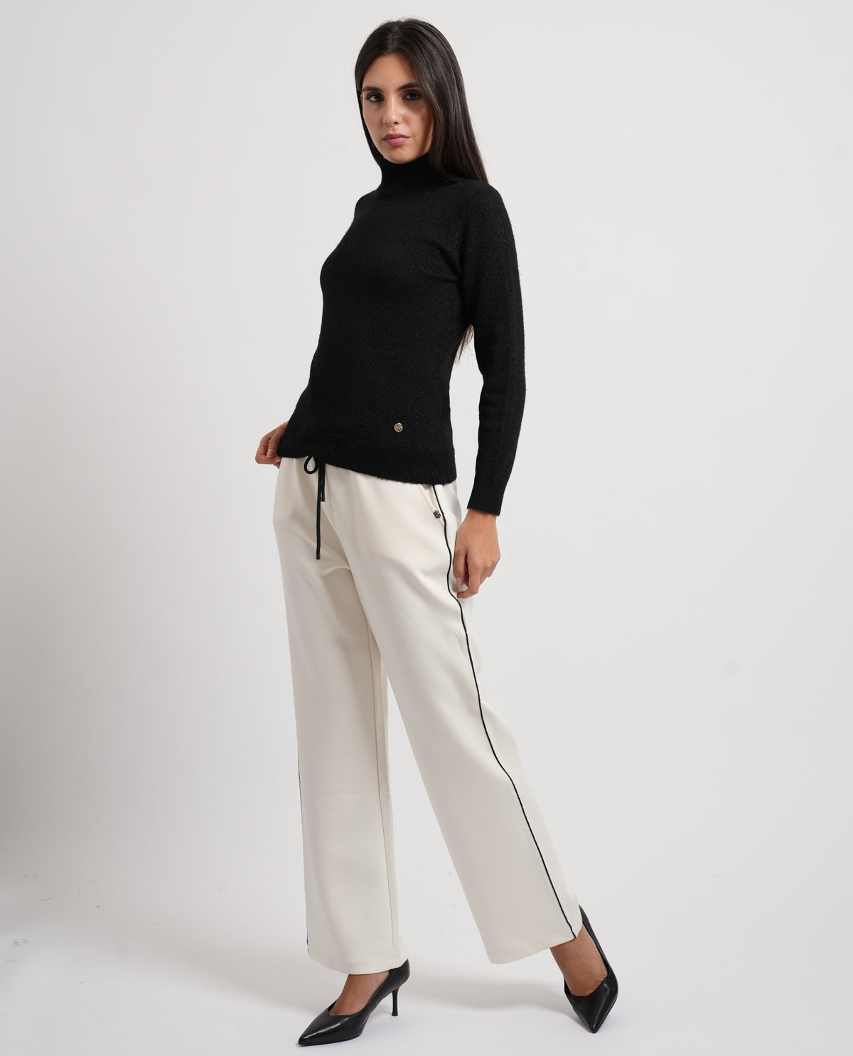 Pantaloni jogging bianchi donna Gaudi con coulisse 