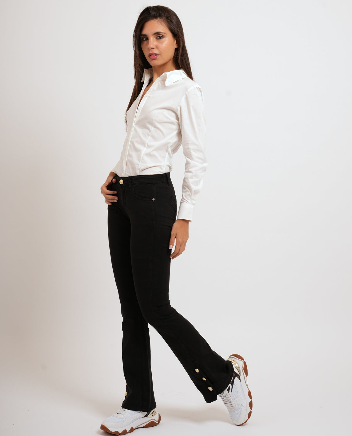 Pantaloni flare da donna Gaudi in twill 