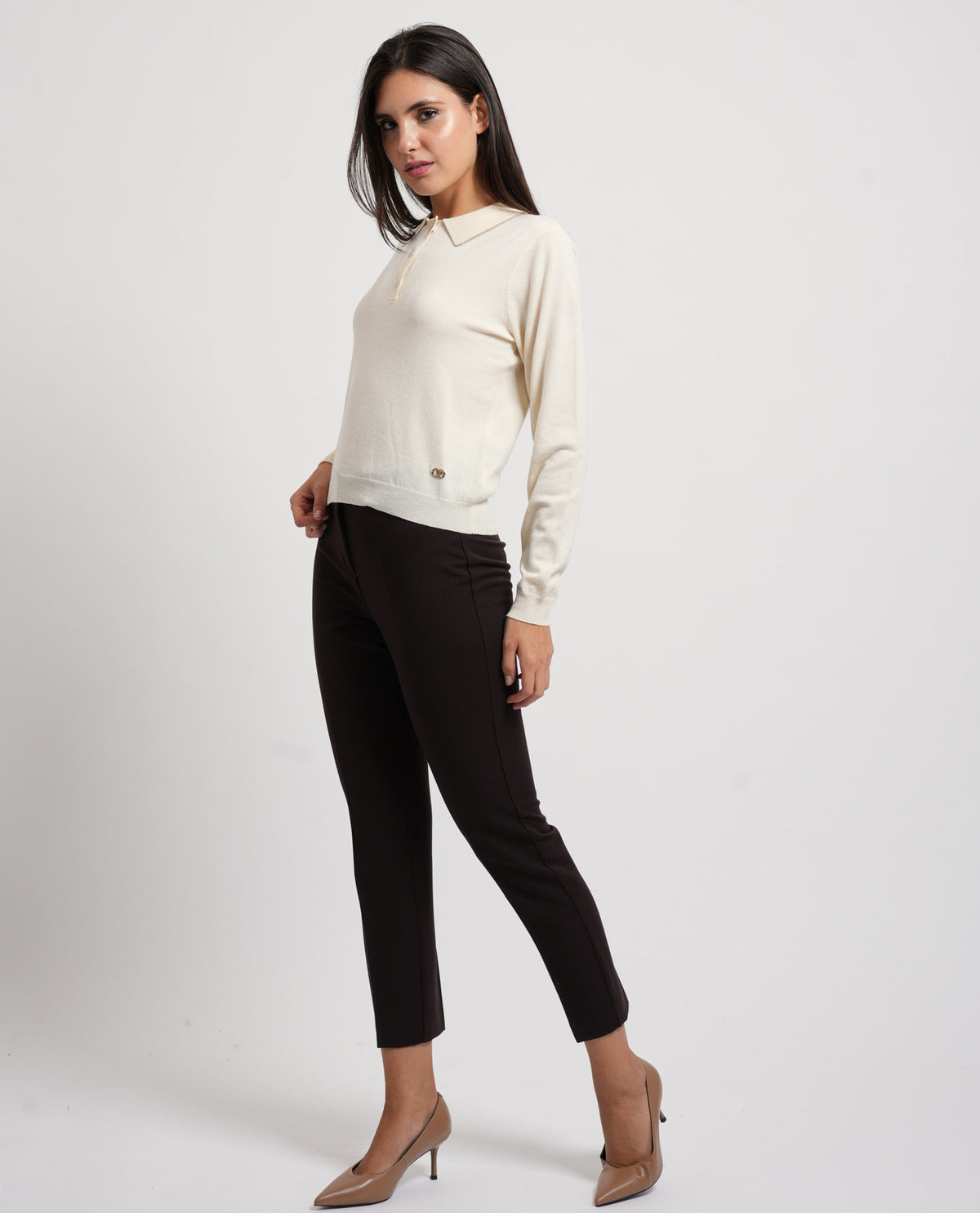 Pantaloni cropped donna Gaudi con piega 