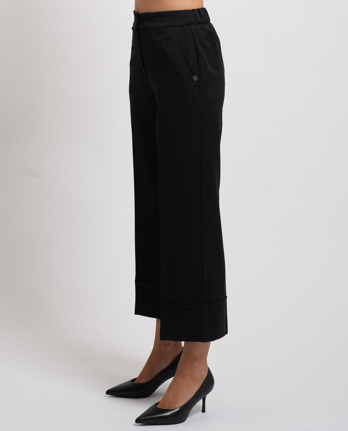 Pantaloni donna Gaudi cropped con risvolto 