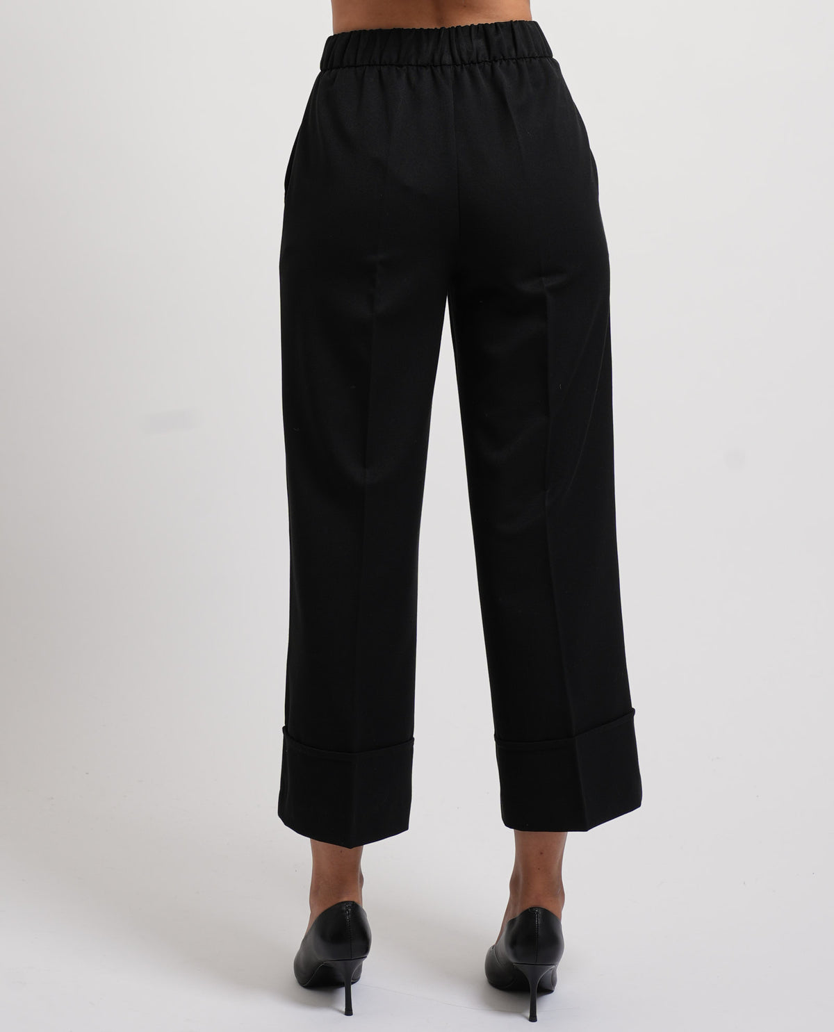 Pantaloni donna Gaudi cropped con risvolto 