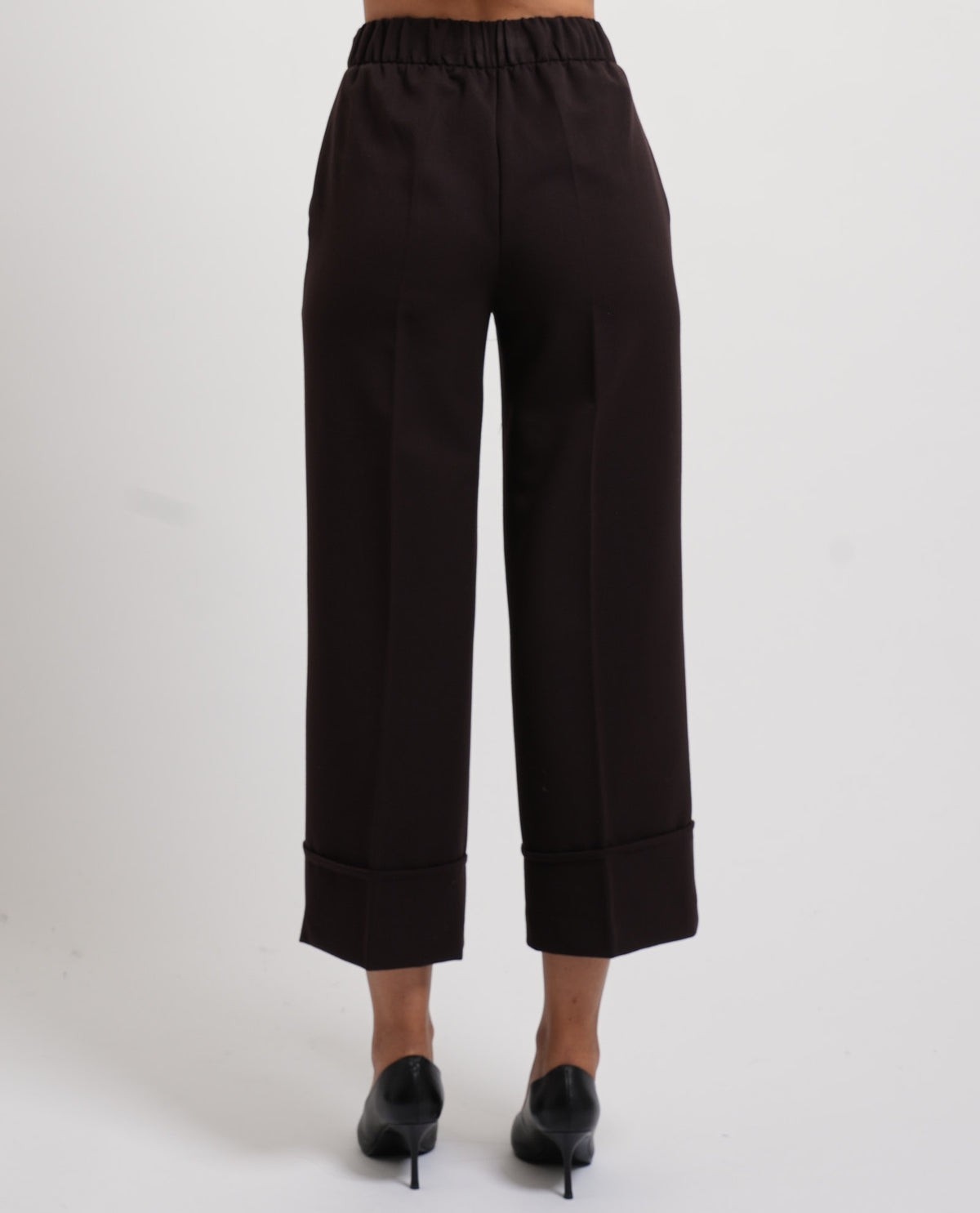 Pantaloni donna Gaudi cropped con risvolto 