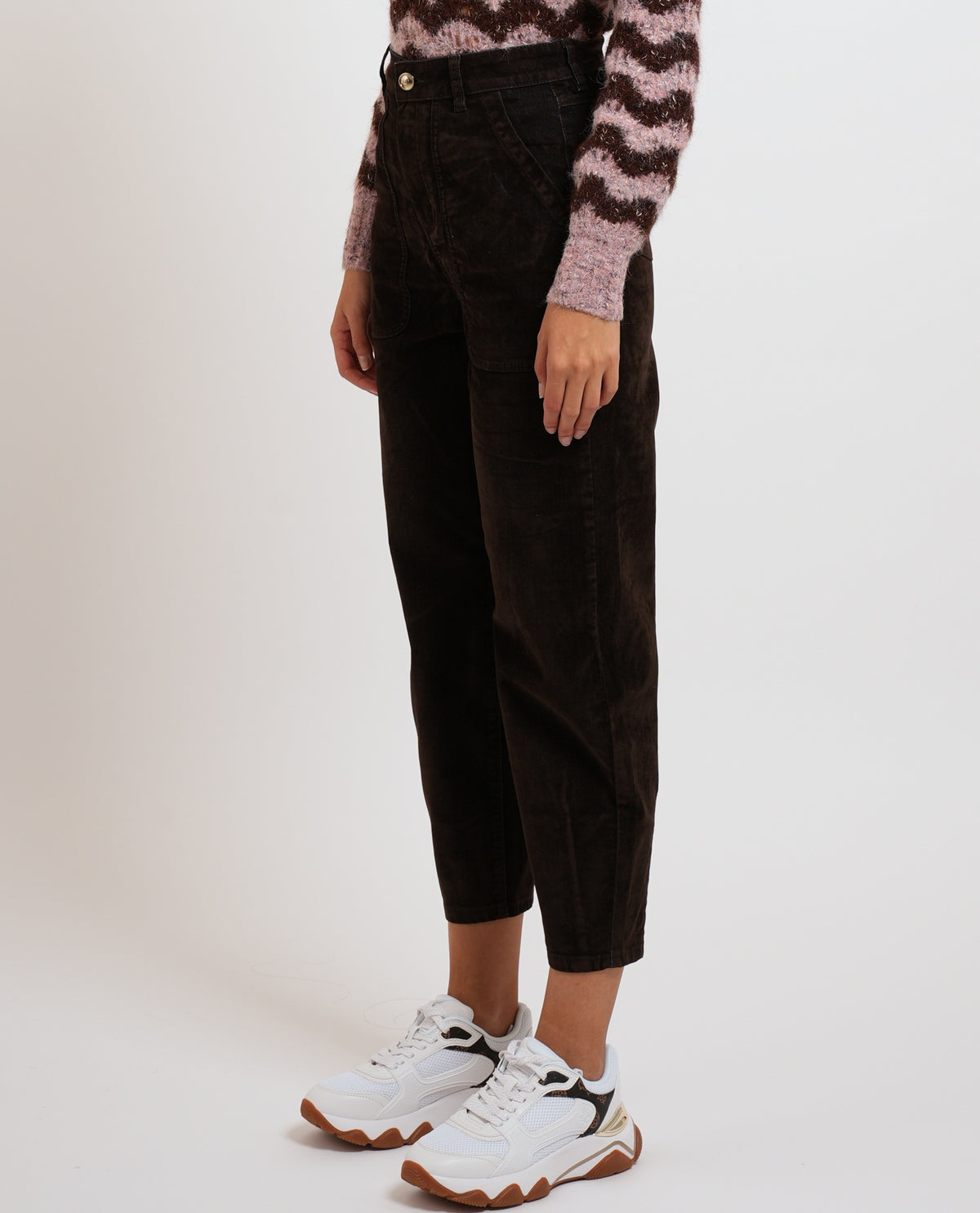 Jeans slouchy Gaudi donna in cotone floccato 