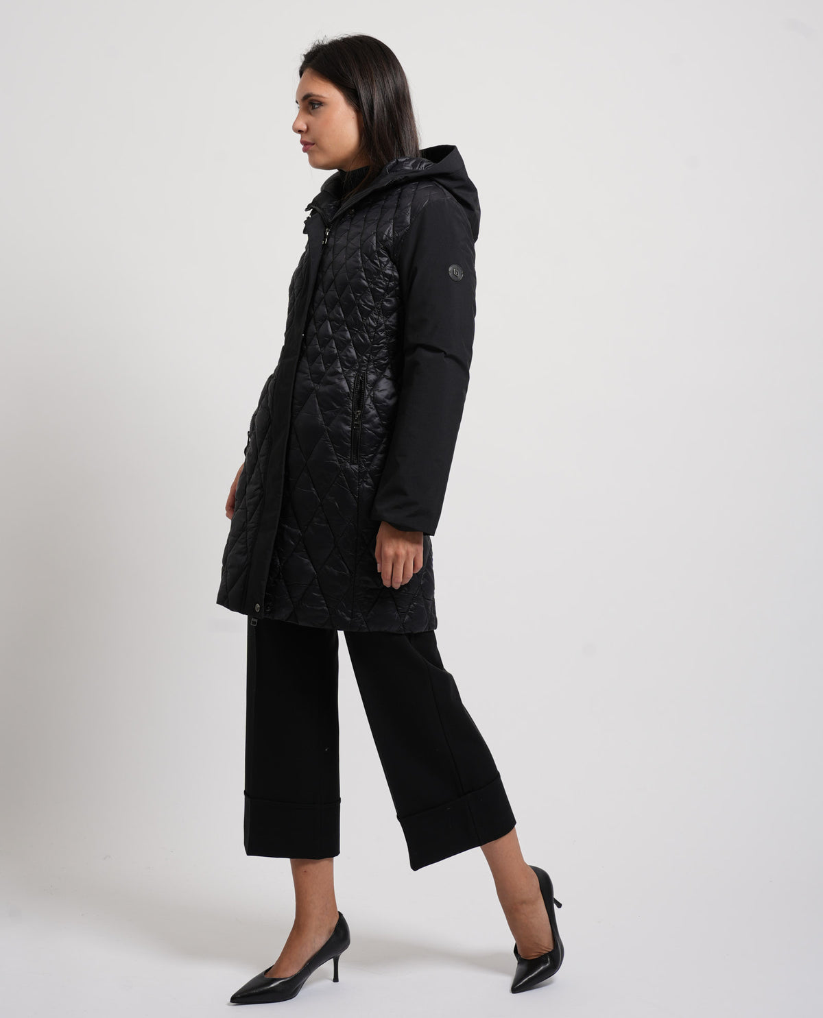 Parka nero Gaudi donna con cappuccio 
