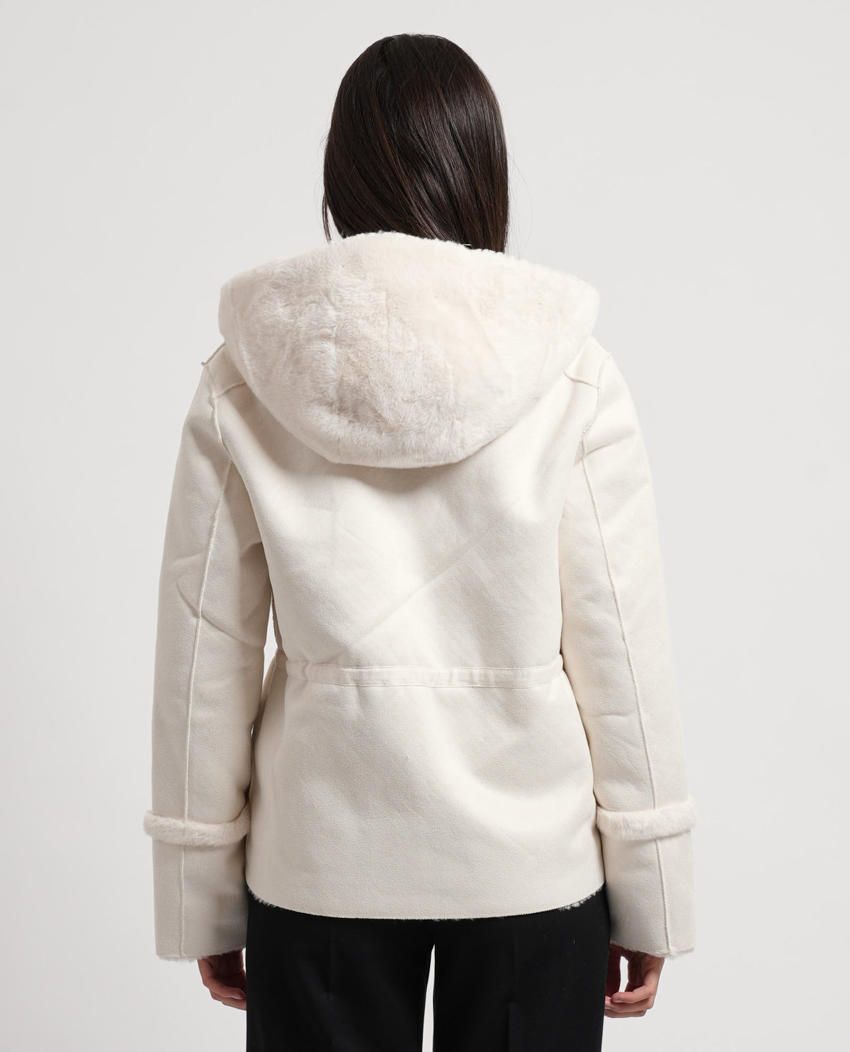 Giacca donna Gaudi in shearling con cappuccio 