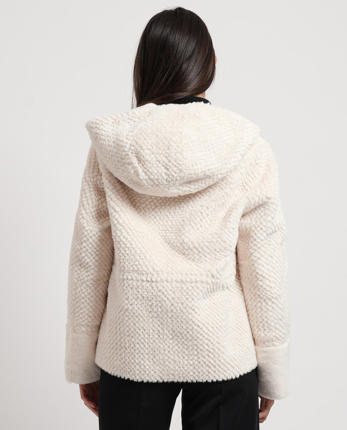 Giacca donna Gaudi in shearling con cappuccio 