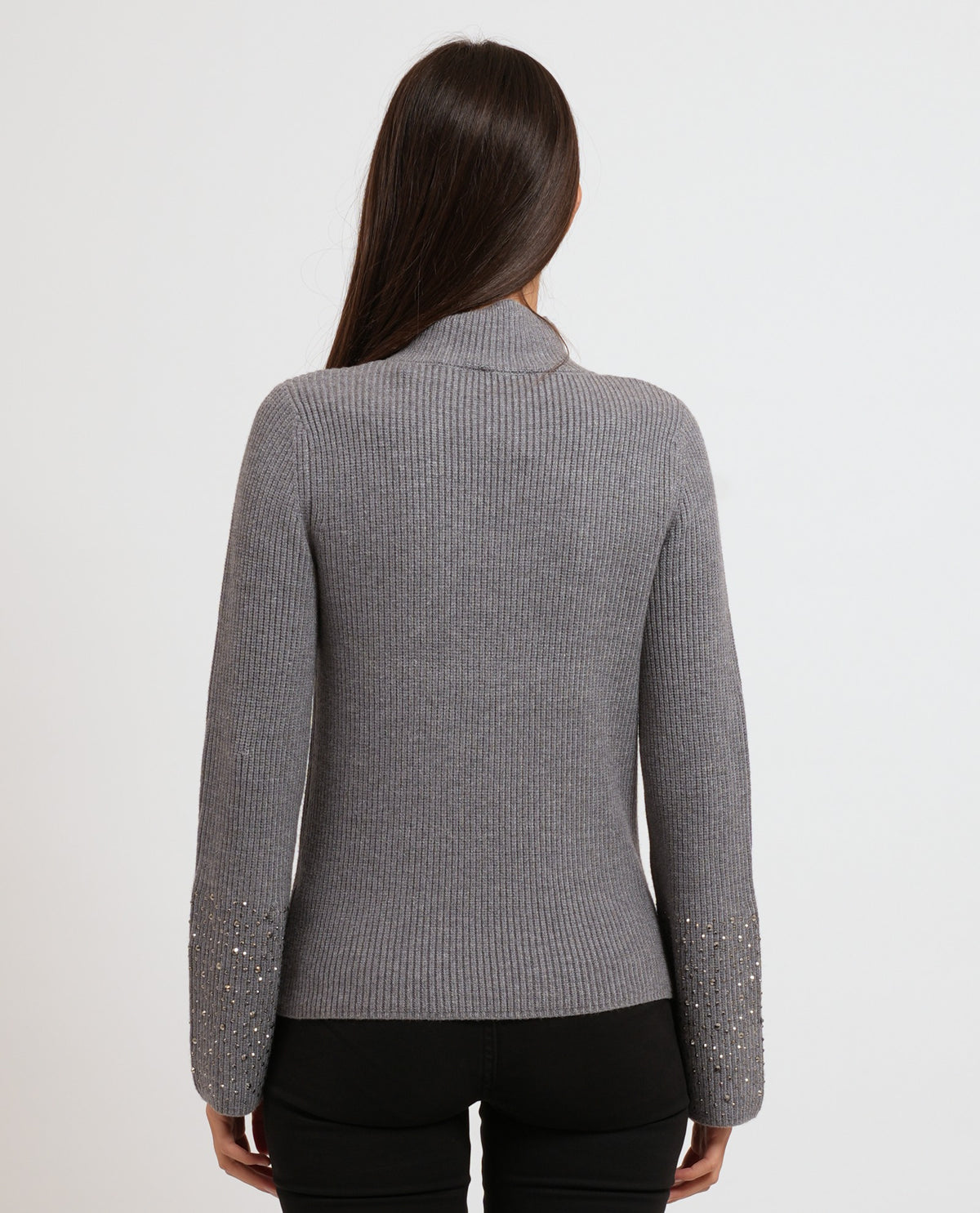 Maglia Gaudi donna con collo alto e strass 