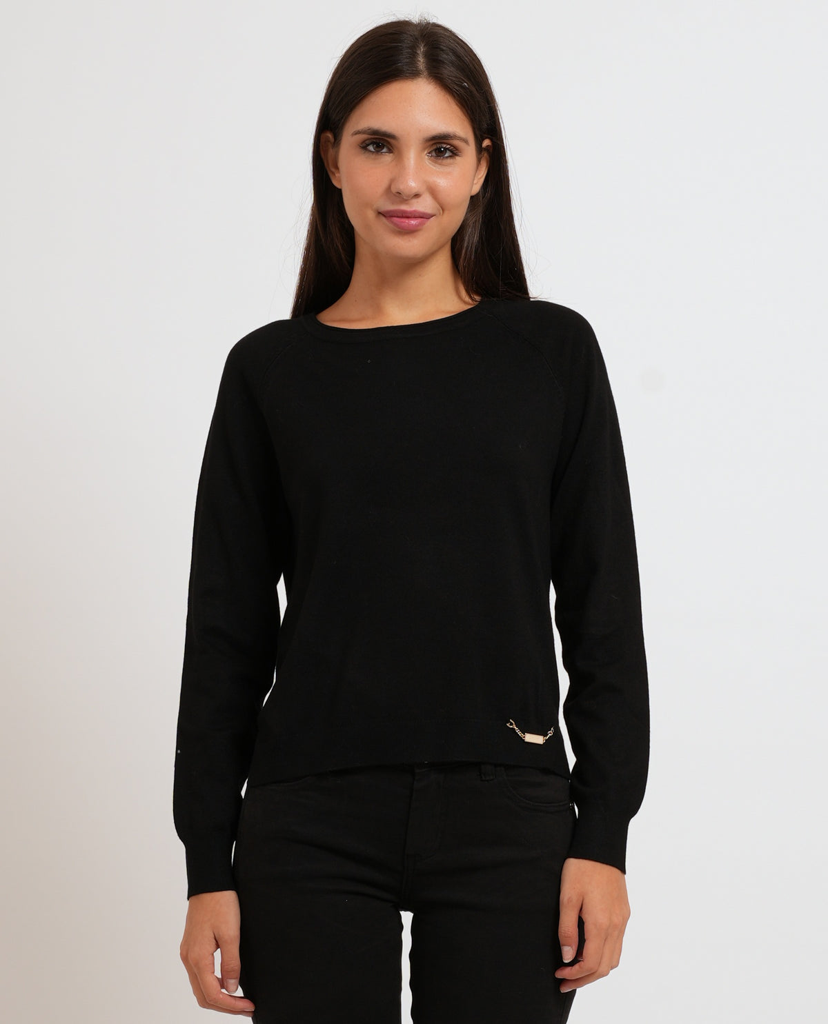 Maglione girocollo Gaudi donna con catenina logata 