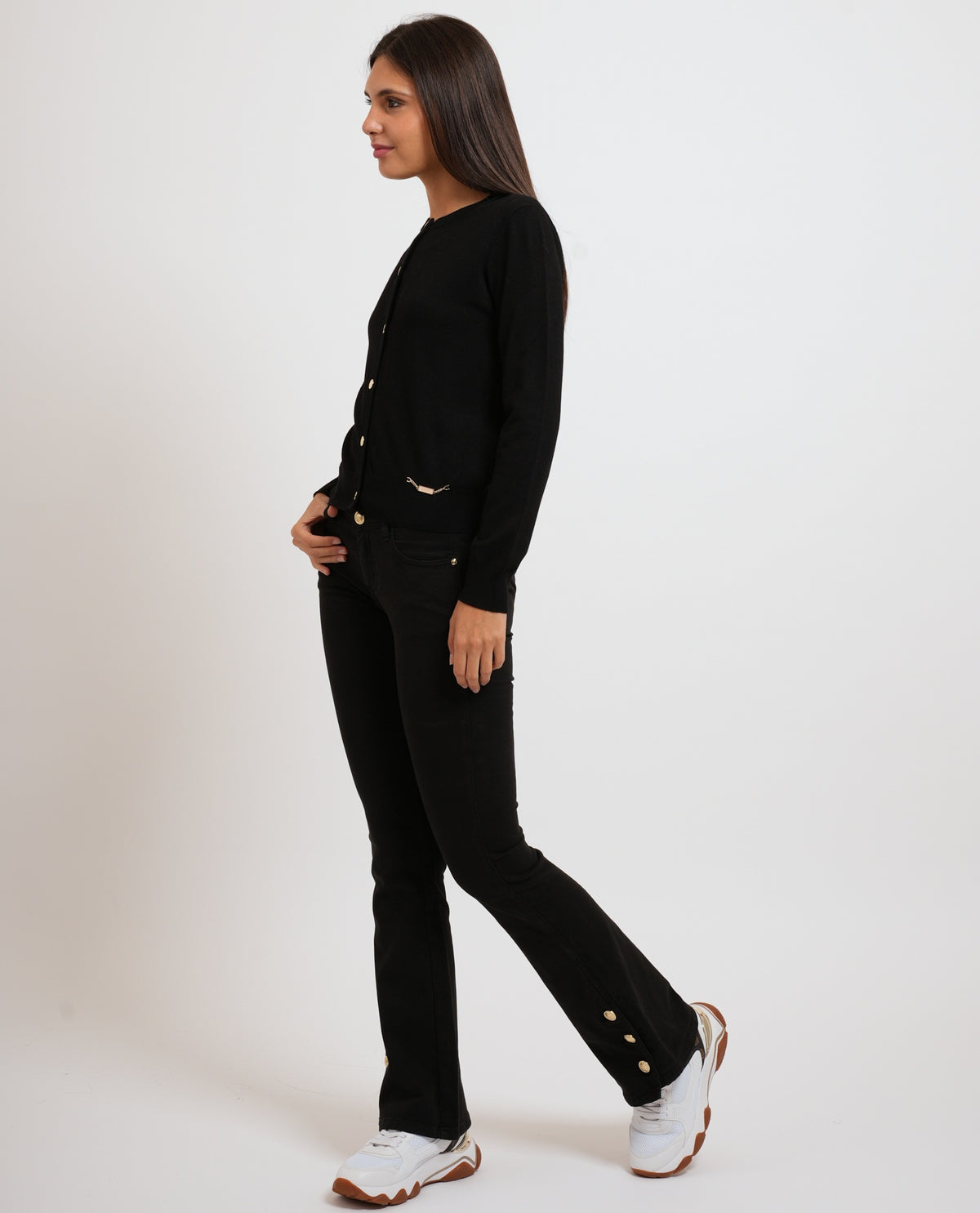 Cardigan donna Gaudi con bottoni dorati 