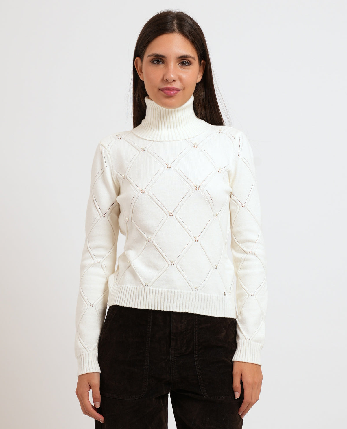 Dolcevita bianca Gaudi donna con strass 
