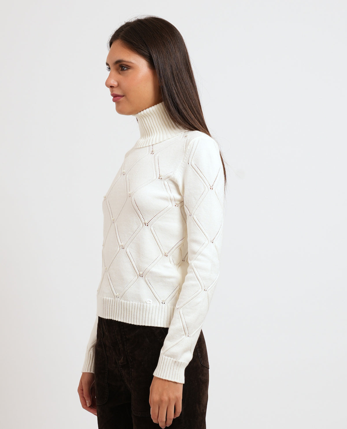 Dolcevita bianca Gaudi donna con strass 