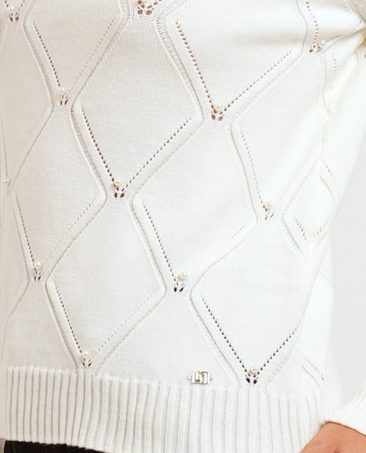 Dolcevita bianca Gaudi donna con strass 