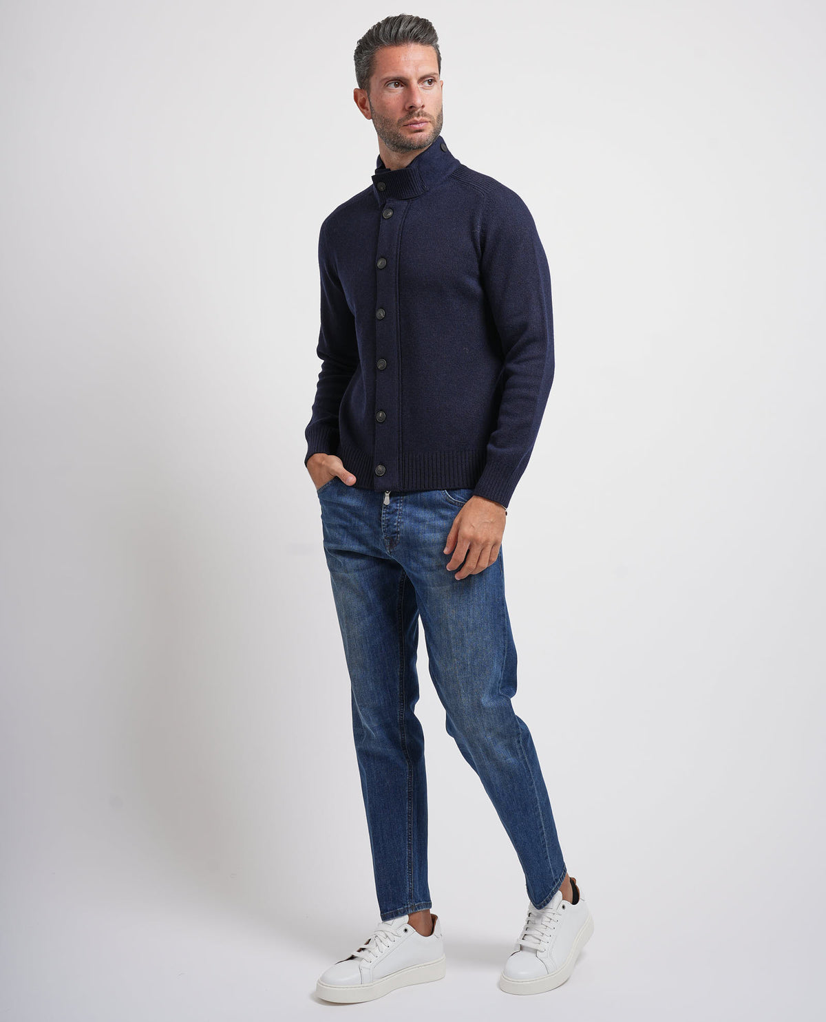 Maglia uomo Gran Sasso con colletto a polo 