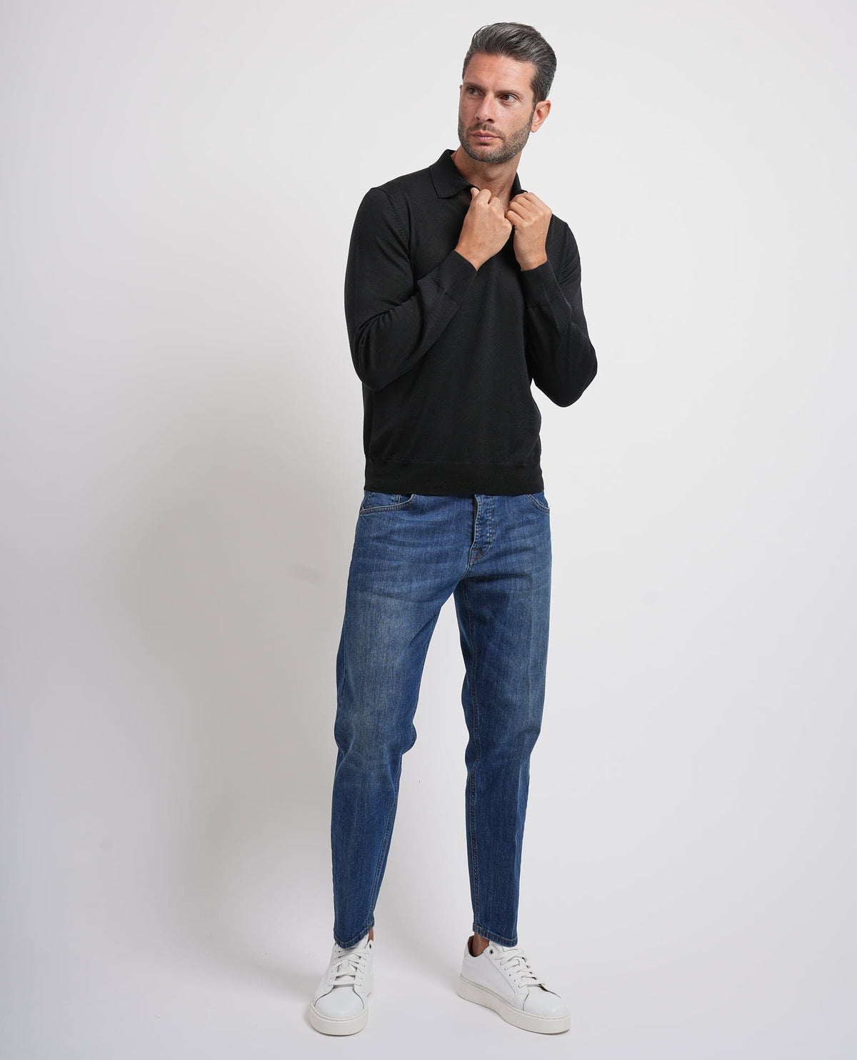 Maglia uomo Gran Sasso con colletto a polo 