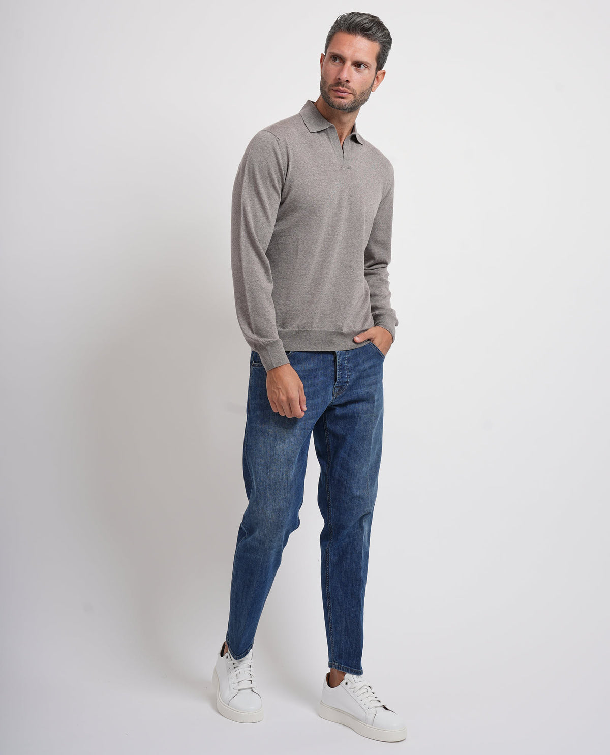 Maglia uomo Gran Sasso con colletto a polo 