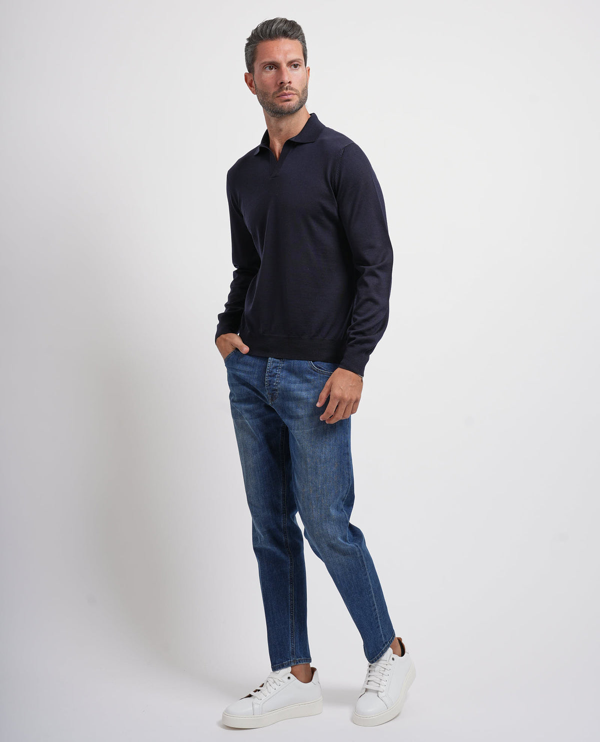 Maglia uomo Gran Sasso con colletto a polo 
