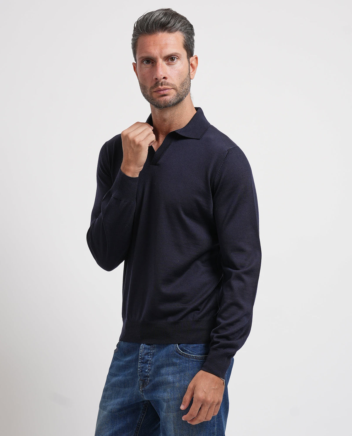 Maglia uomo Gran Sasso con colletto a polo 