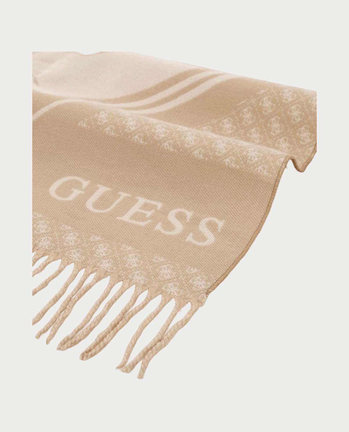Sciarpa donna Guess con frange e logo 
